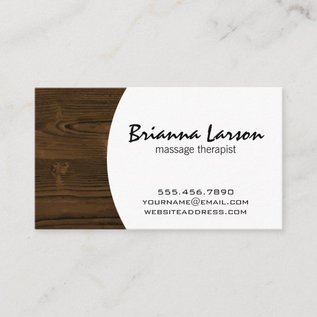 Wood Grain | Massage Therapist Business Card (Front)