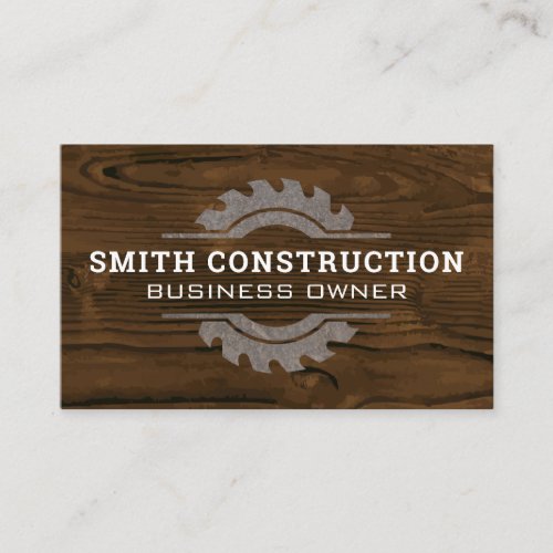 Wood Grain  Metal Saw Business Card