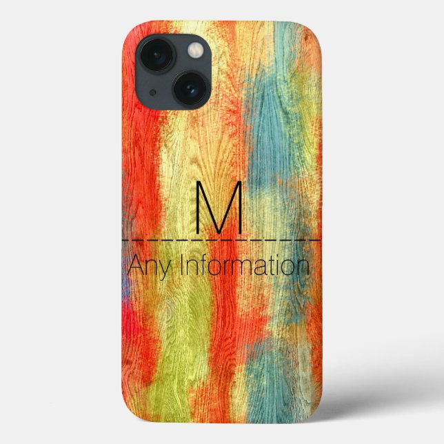 Wood Grain Monogram Case-Mate iPhone Case (Back)