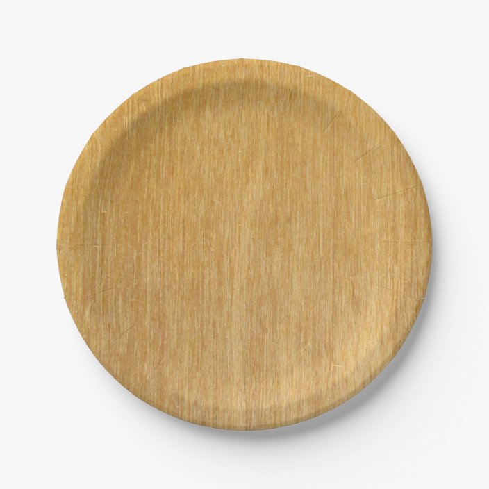 Wood grain paper plate