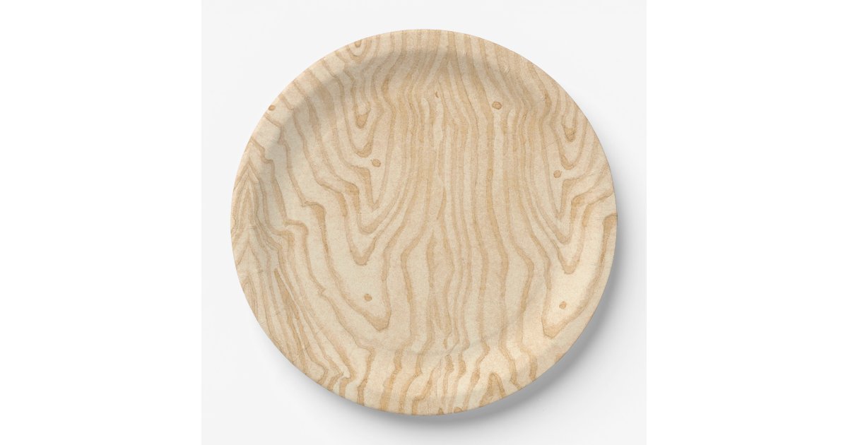 Wood Grain Paper Plate