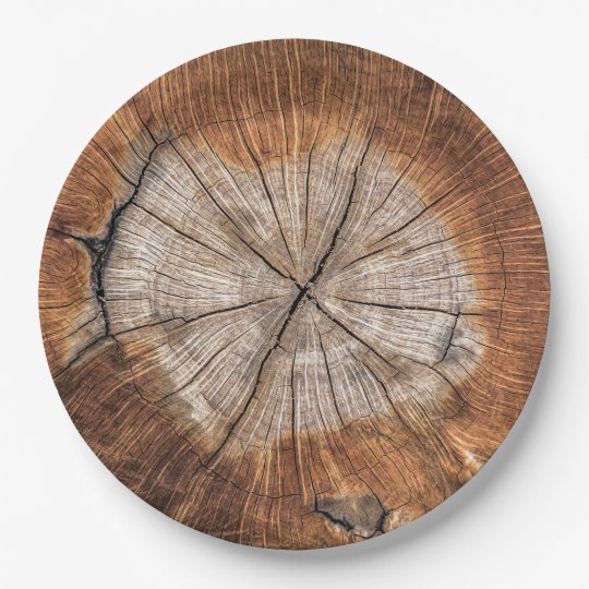 Wood Grain Paper Plate