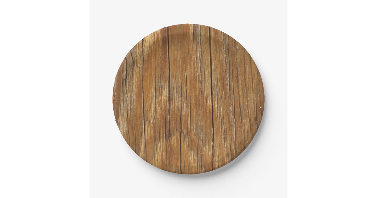 Wood Grain Paper Plate
