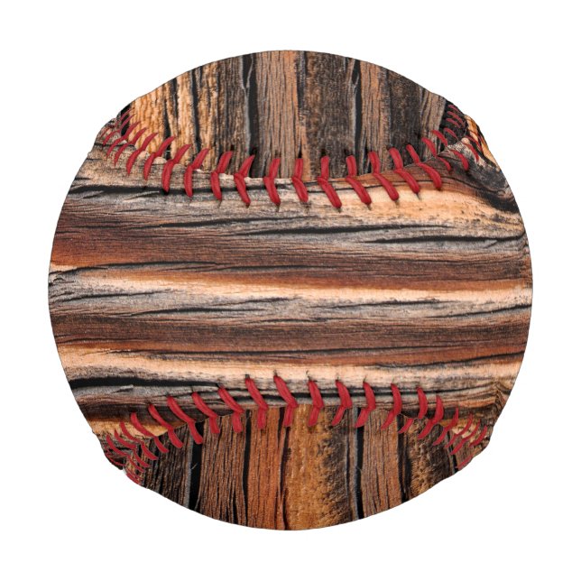 Wood Grain Pattern Baseball (Back)