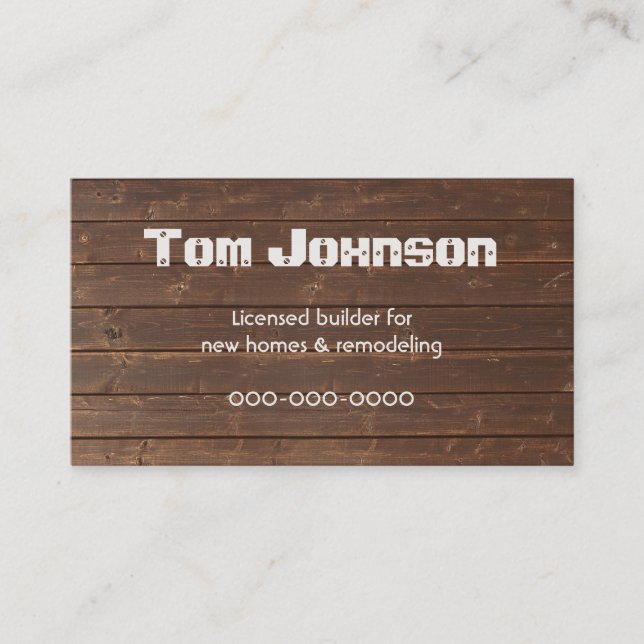 Wood Grain Pattern Business Card (Front)