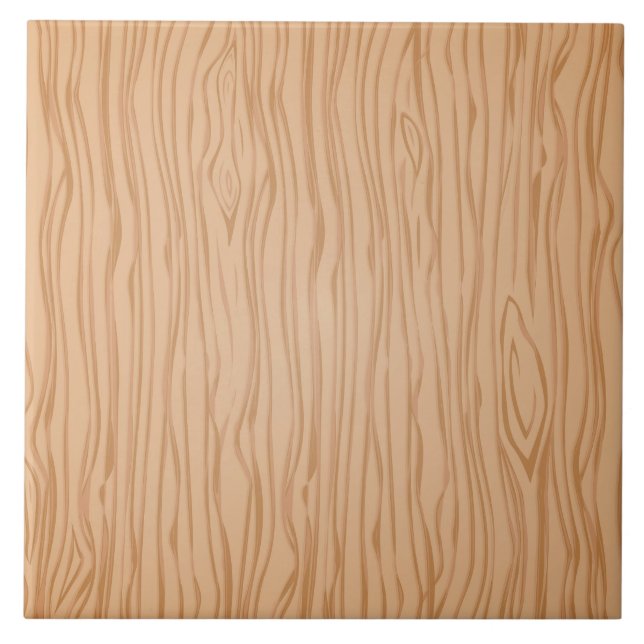 Wood Grain Pattern Ceramic Tile 6 Inch Square (Front)