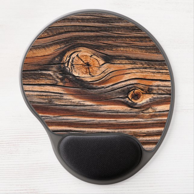 Wood Grain Pattern Gel Mouse Pad (Front)