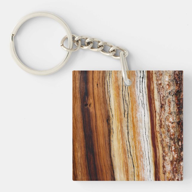 Wood Grain Pattern Keychain (Front)