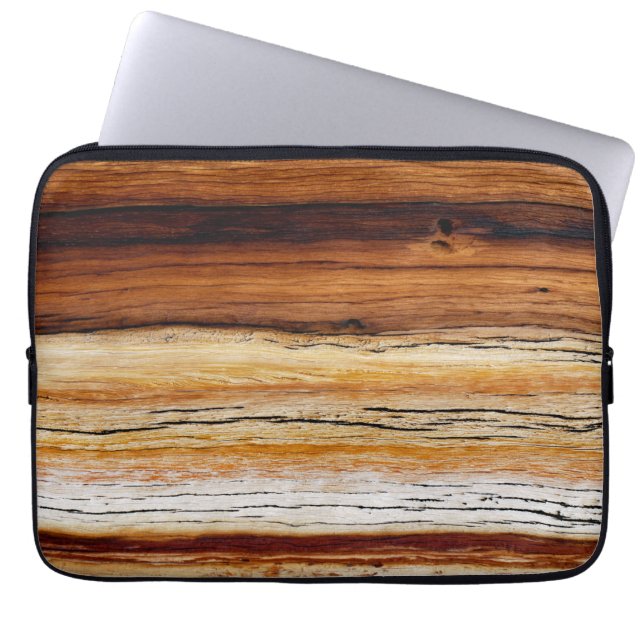 Wood Grain Pattern Laptop Sleeve (Front)