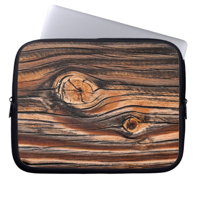 Wood Grain Pattern Laptop Sleeve (Front)