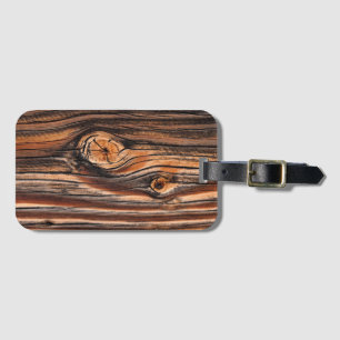 Wood Grain Pattern Luggage Tag