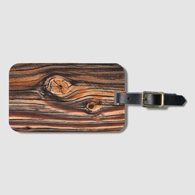 Wood Grain Pattern Luggage Tag (Front Horizontal)