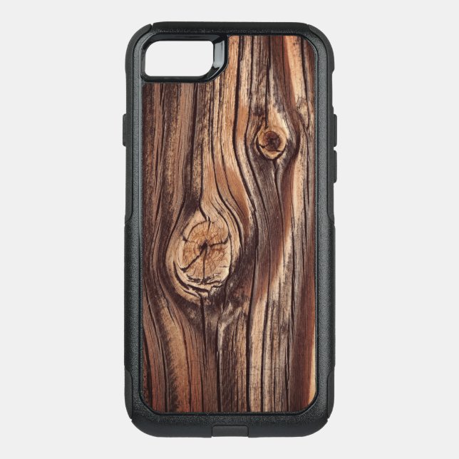 Wood Grain Pattern Otterbox iPhone Case (Back)