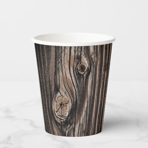 Wood Grain Pattern Paper Cups