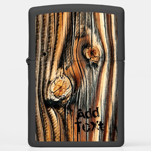 Wood Grain Pattern - Personalized Zippo Lighter (Front)