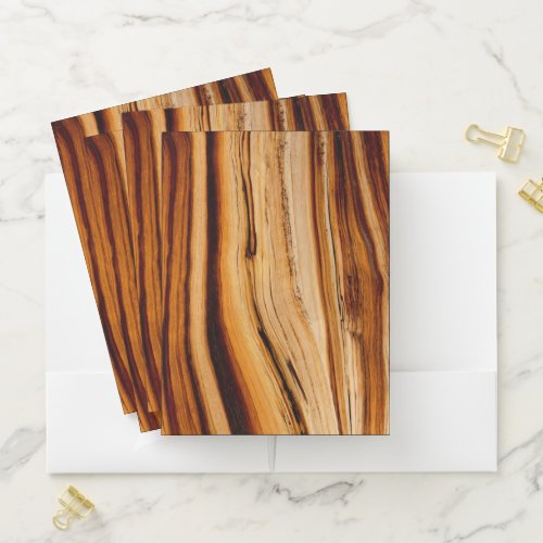 Wood Grain Pattern Pocket Folder