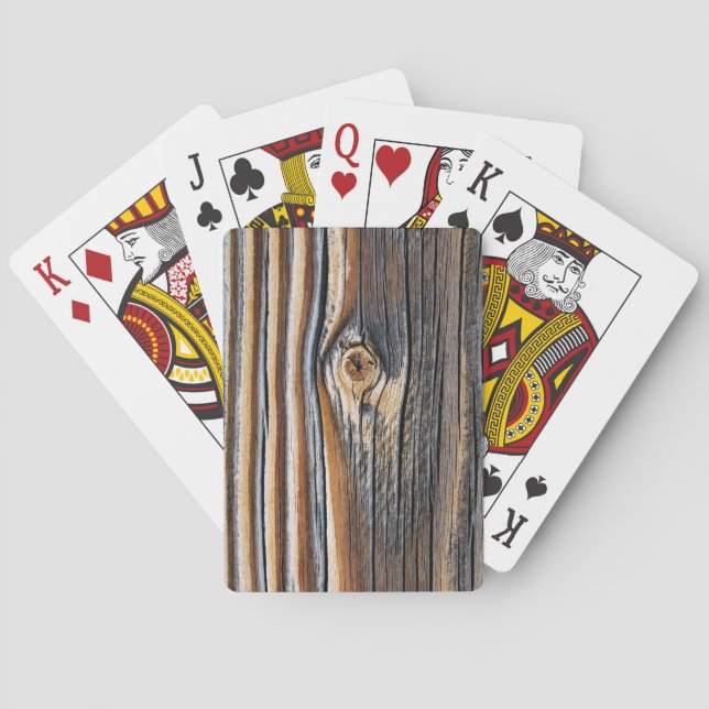 Wood Grain Pattern Poker Cards (Back)