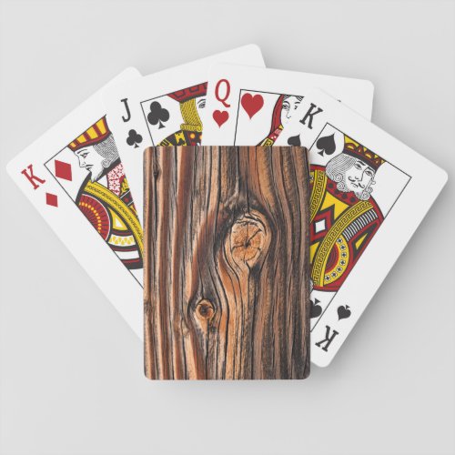 Wood Grain Pattern Poker Cards