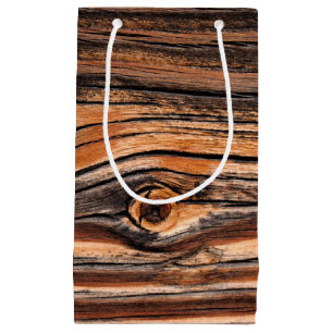 Wood Grain Pattern Small Gift Bag