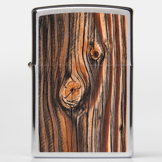 Wood Grain Pattern Zippo Lighter (Front)