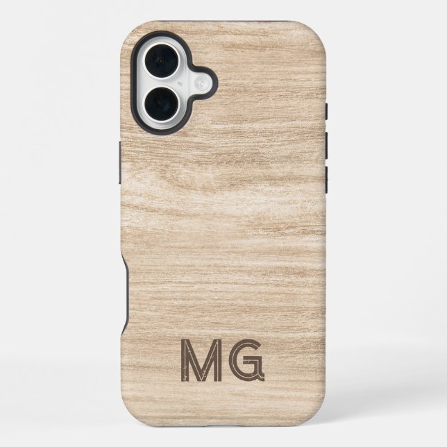 Wood Grain Phone Case | Personalized Monogram (Back)