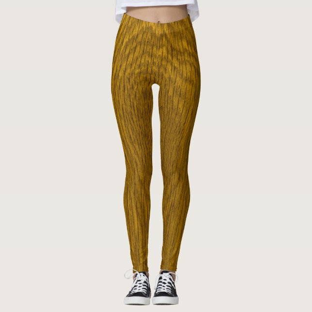 Wood Grain Print Leggings (Front)