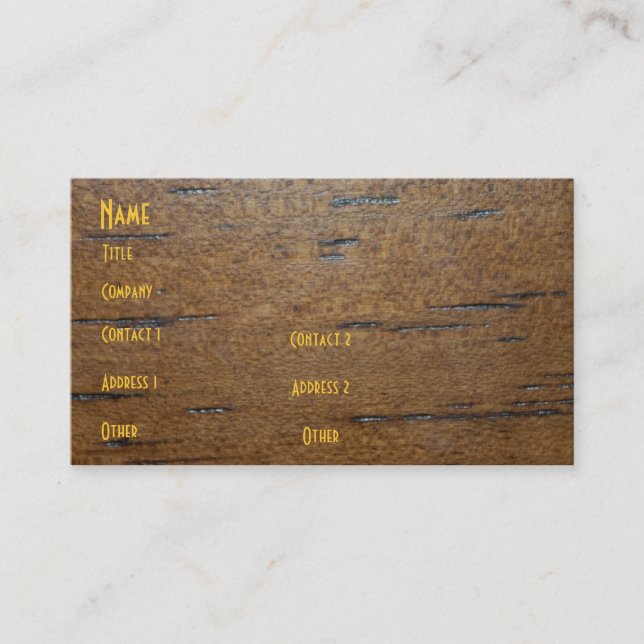 Wood Grain Profile Card (Front)