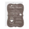 Wood grain rustic mason jar baby shower invitation