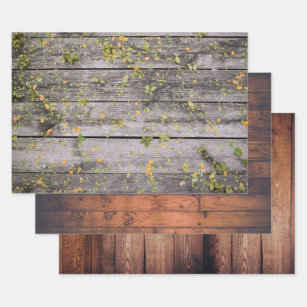 Rustic Dark Brown Wood Wooden Fence Country Style Wrapping Paper, Zazzle