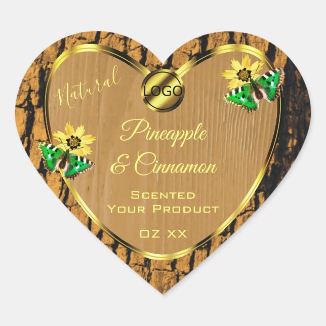 Wood Grain Rustic Tree Bark Product Labels Logo (Front)