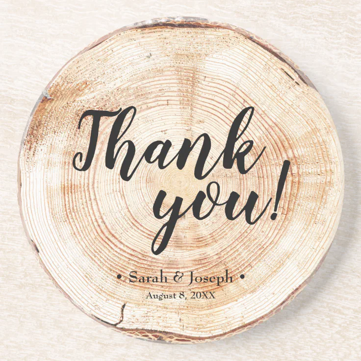 WeddingTable Name Place Wooden Coaster Personalised Thank You Favours 