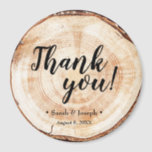 Wood Grain Rustic Wedding Thank You Favor Magnet<br><div class="desc">Show your appreciation with our "Wood Grain Rustic Wedding Thank You Favor Magnets". These charming magnets feature a rustic wood grain cut slice design and can be personalized with your names and wedding date, making them a perfect keepsake for your guests. The aesthetic adds a touch of rustic elegance to...</div>