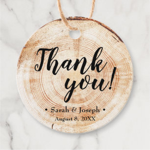 Wood Grain Rustic Wedding Thank You Favor Tags