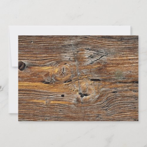 Wood grain, sheet of weathered timber personalized announcement