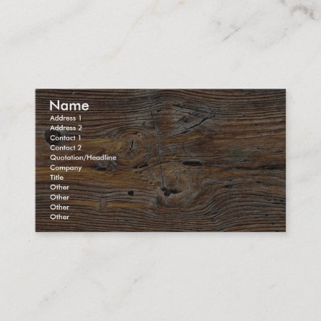 Wood Grain, Sheet Of Weathered Timber Business Card