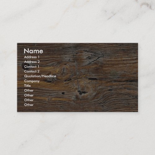 Wood grain sheet of weathered timber business card