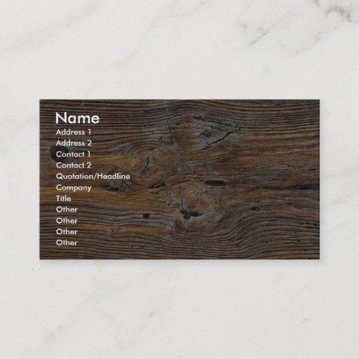 Customizable Wood grain, sheet of weathered timber business card templates
