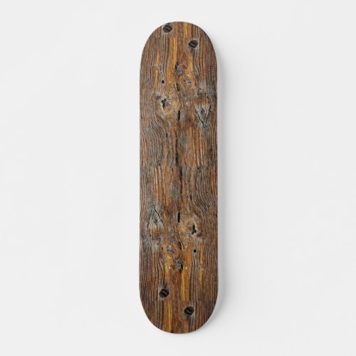 Wood grain sheet of weathered timber skateboard