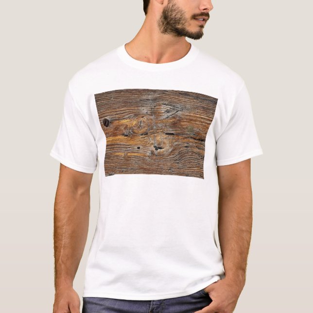 Wood grain, sheet of weathered timber T-Shirt (Front)