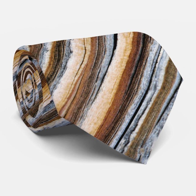 Wood Grain Stripes Neck Tie (Rolled)
