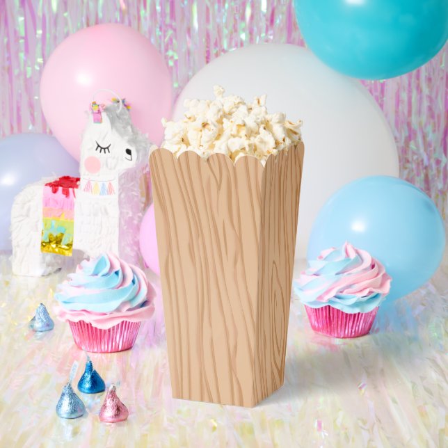 Wood Grain Style Popcorn Favor Boxes Party Pack (Party)