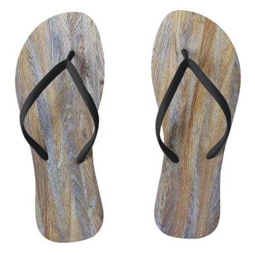 Wood Grain Texture 3 Flip Flops