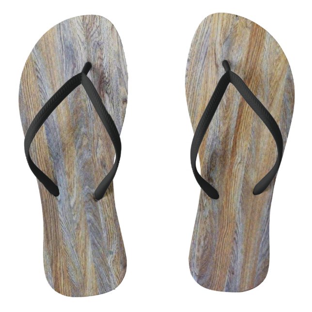 Wood Grain Texture #3 Flip Flops (Footbed)
