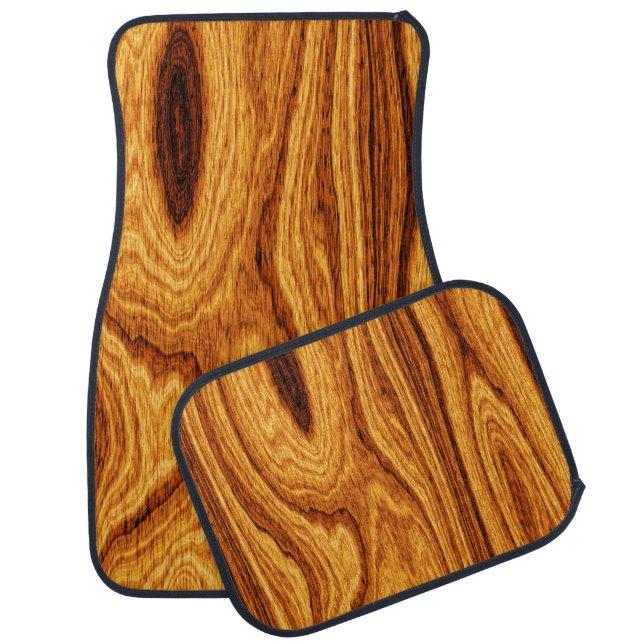 Wood Grain Texture Background Car Floor Mat (Set)