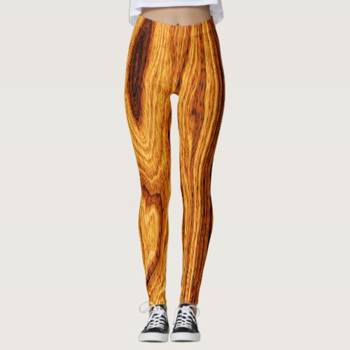 Wood Grain Texture Background Leggings