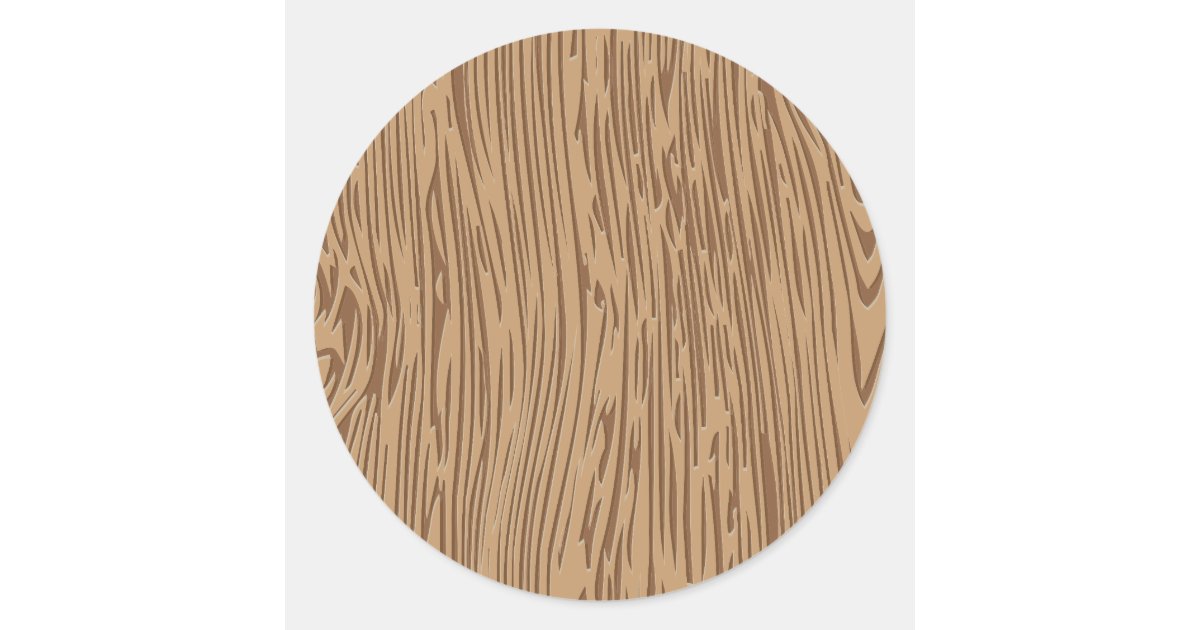 Wood Color Sticker Wood grain texture classic round sticker | Zazzle