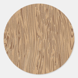 Wood grain texture classic round sticker