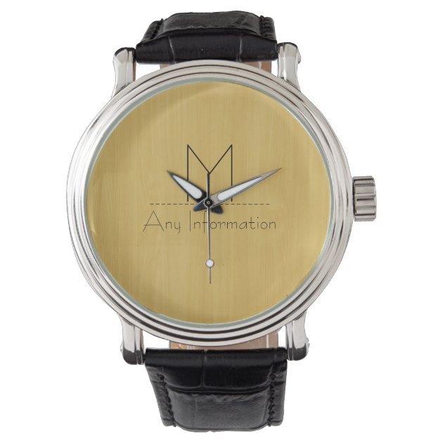 Wood Grain Texture Monogram #3 Watch | Zazzle