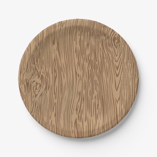 Wood grain texture paper plate