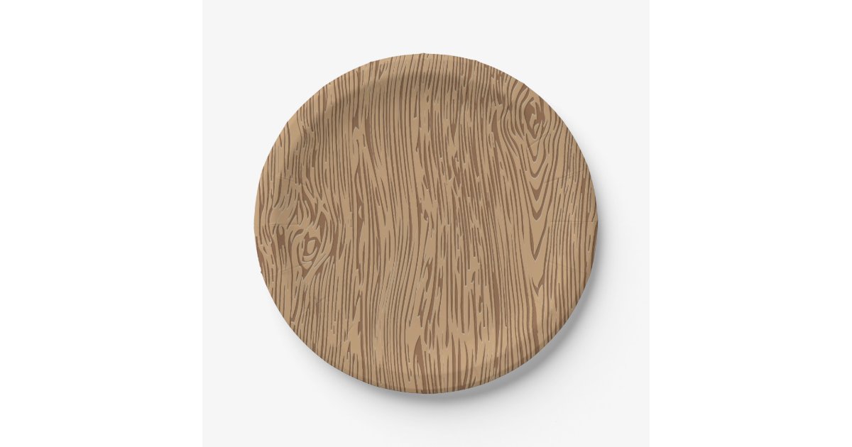 Wood grain texture paper plate